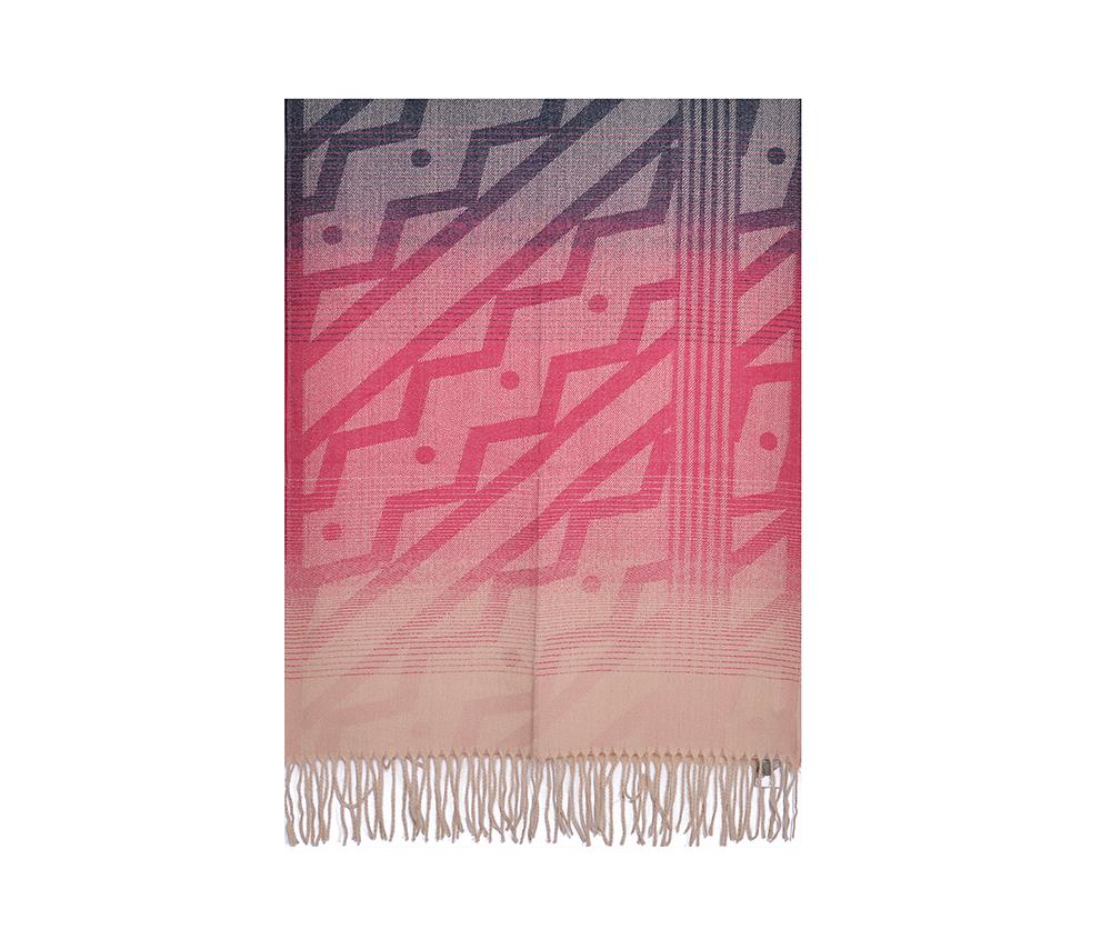 Pink Geometric Winter Scarf