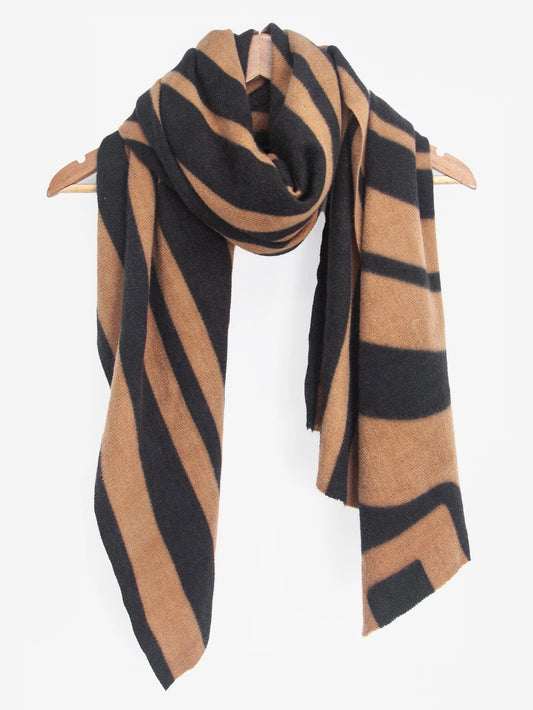 Stripe Geometric Scarf | Rust