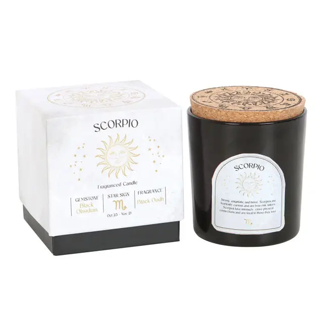 GEMSTONE ZODIAC CANDLE | SCORPIO BLACK OUDH