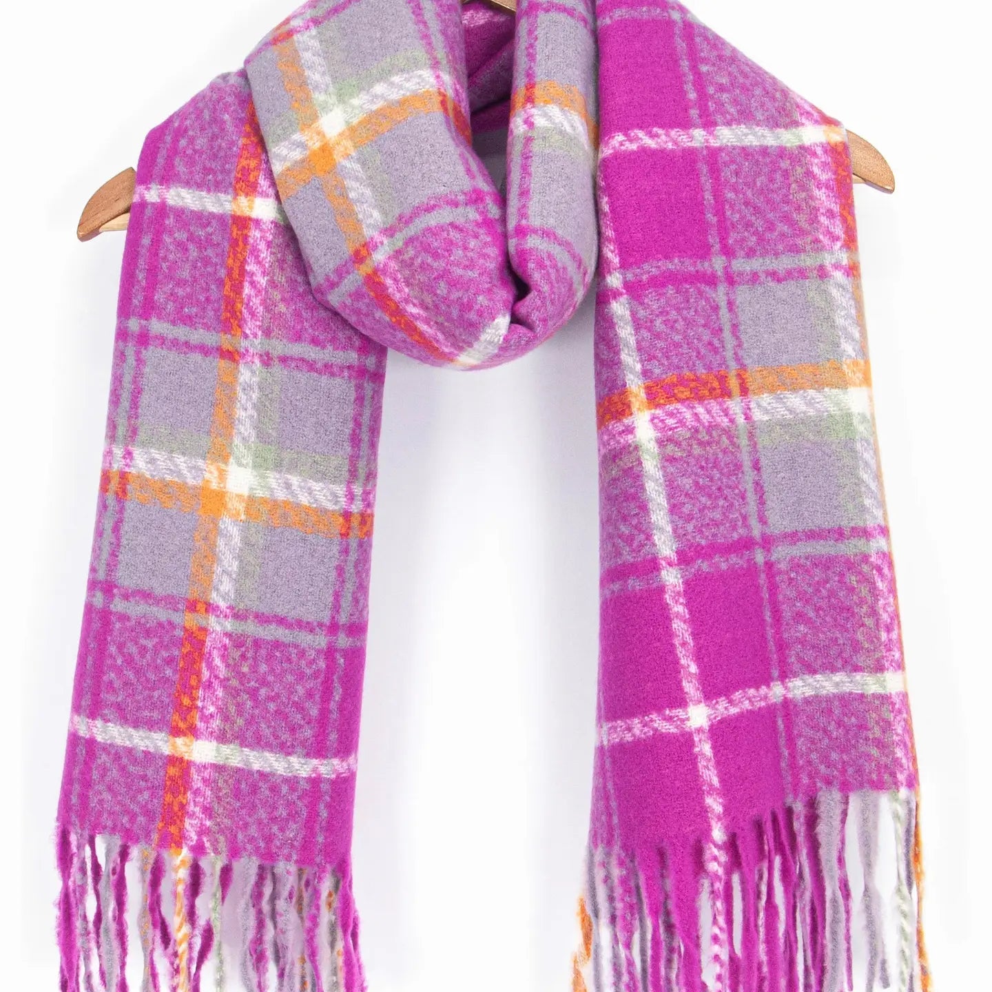 Alba Cosy Winter Scarf | Violet Check