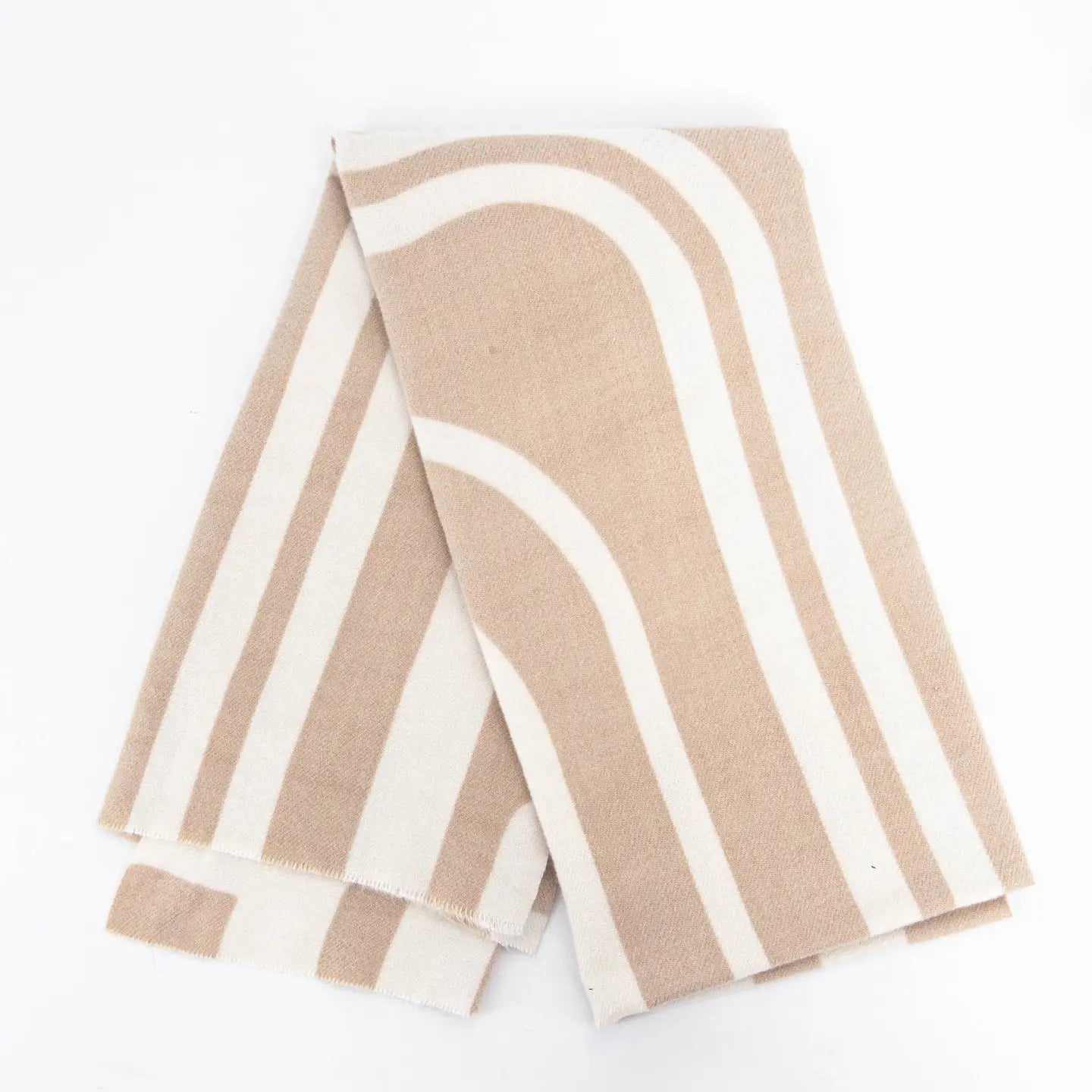 Stripe Geometric Scarf | Cream