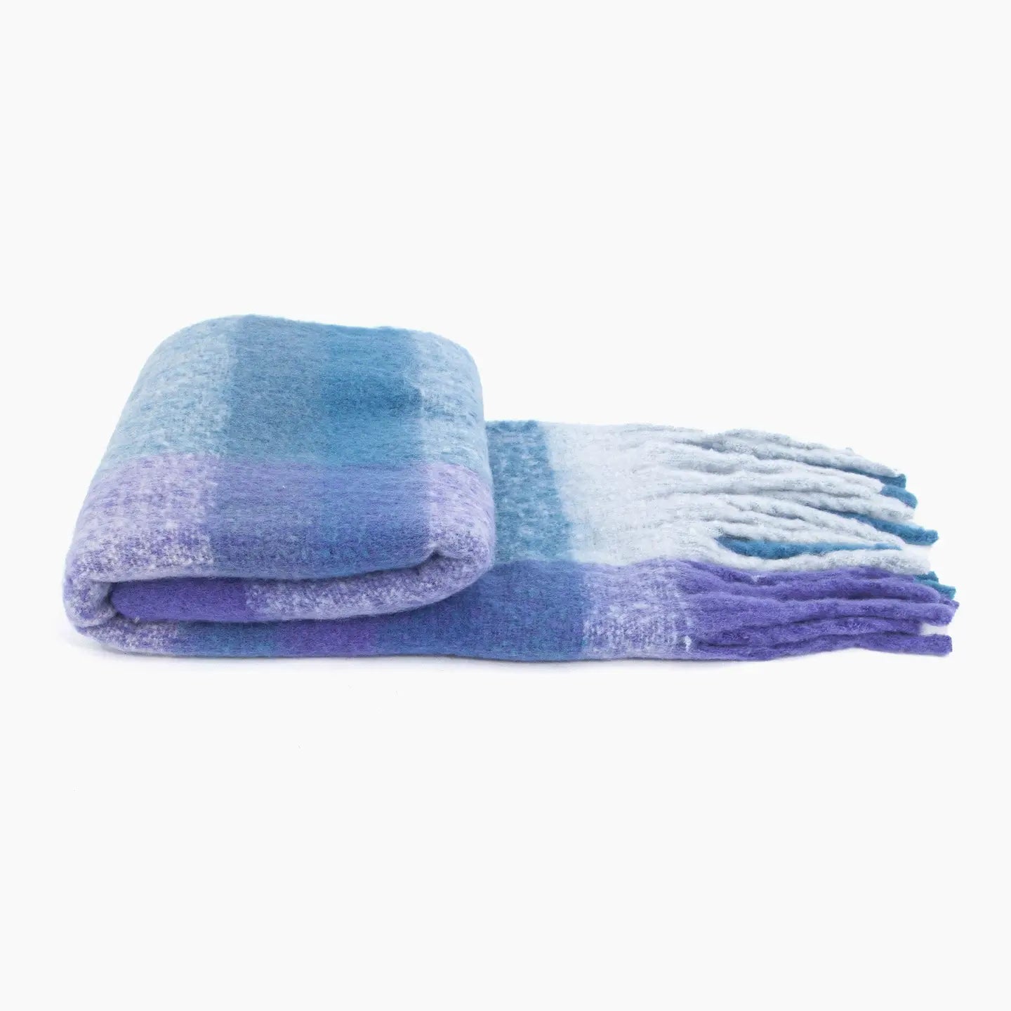 Allie Cosy Winter Scarf | Blue / Purple Check