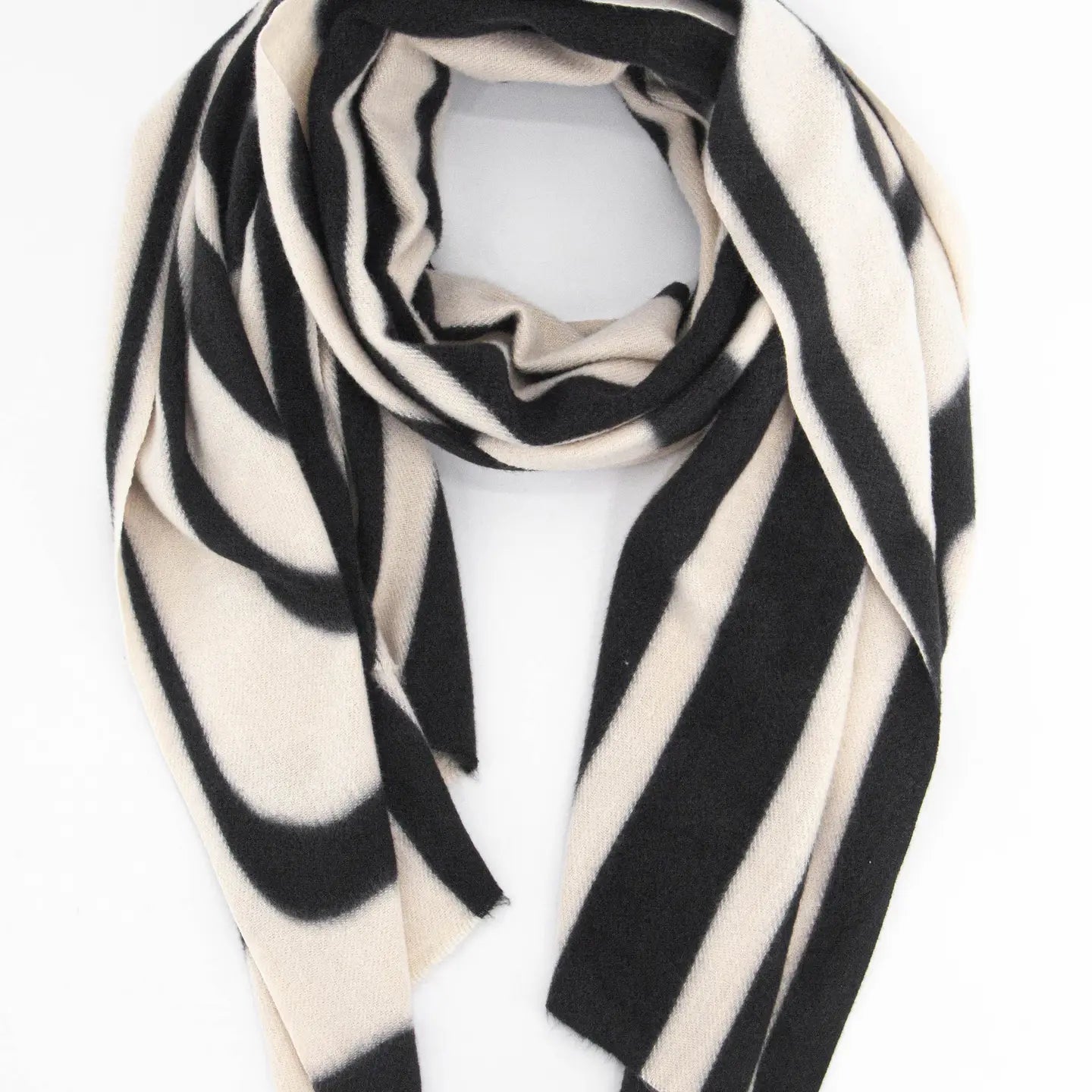 Stripe Geometric Scarf | Black