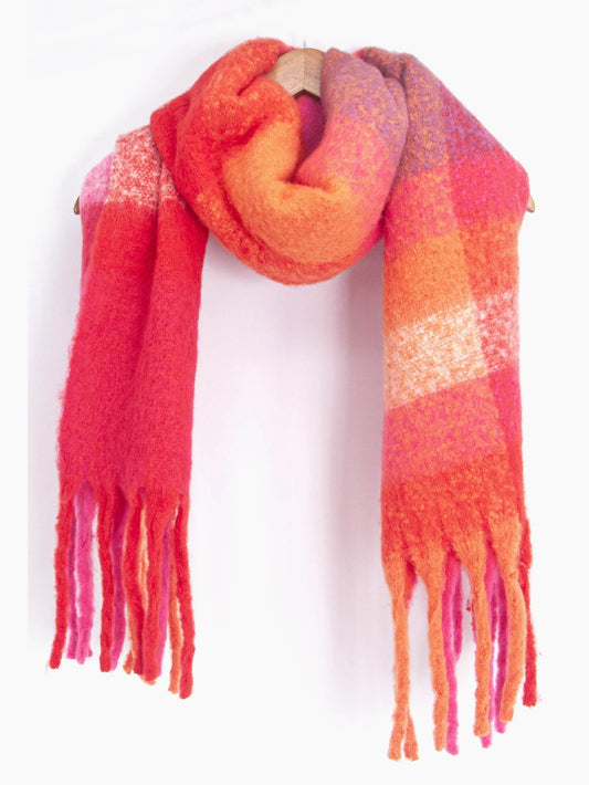 Allie Cosy Winter Scarf | Fuchsia / Orange