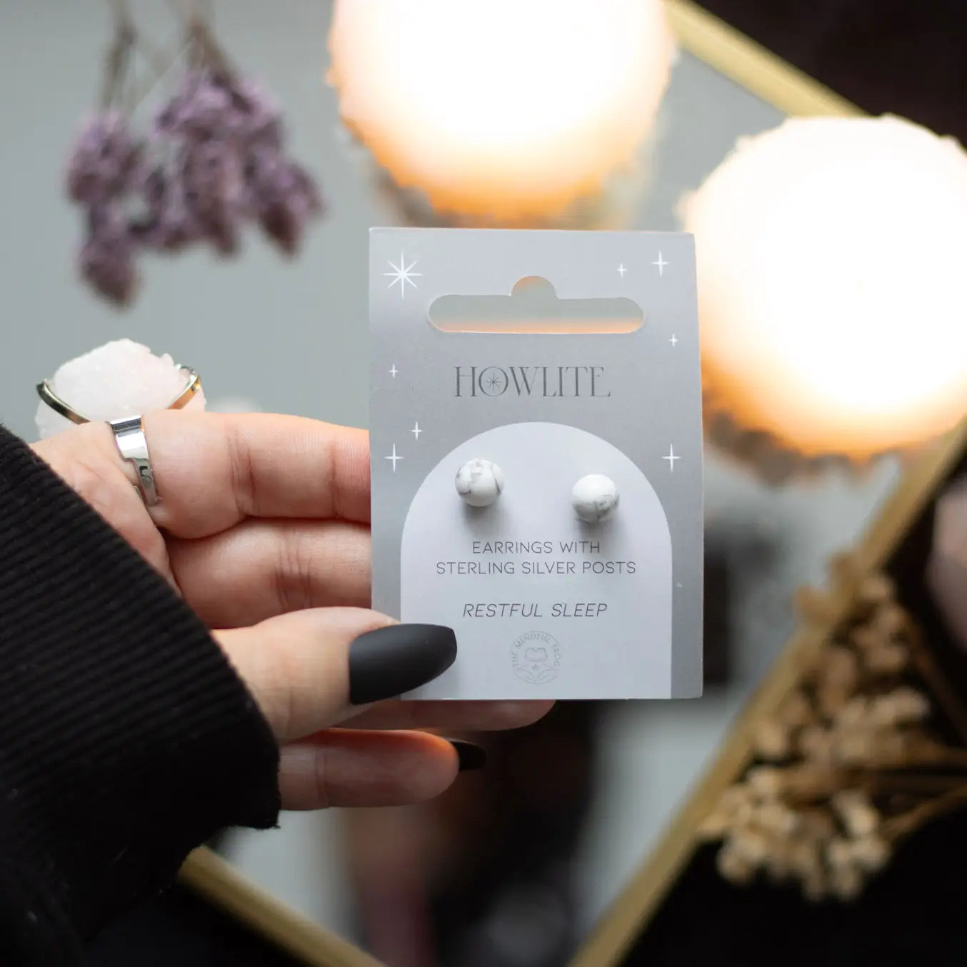 Semi Precious Crystal Earrings | Howlite