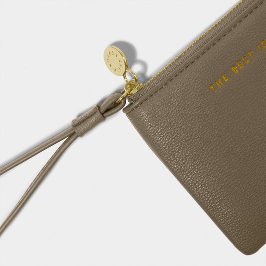 Katie Loxton Positivity Pouch | Mink 'The Best Is Yet To Come'