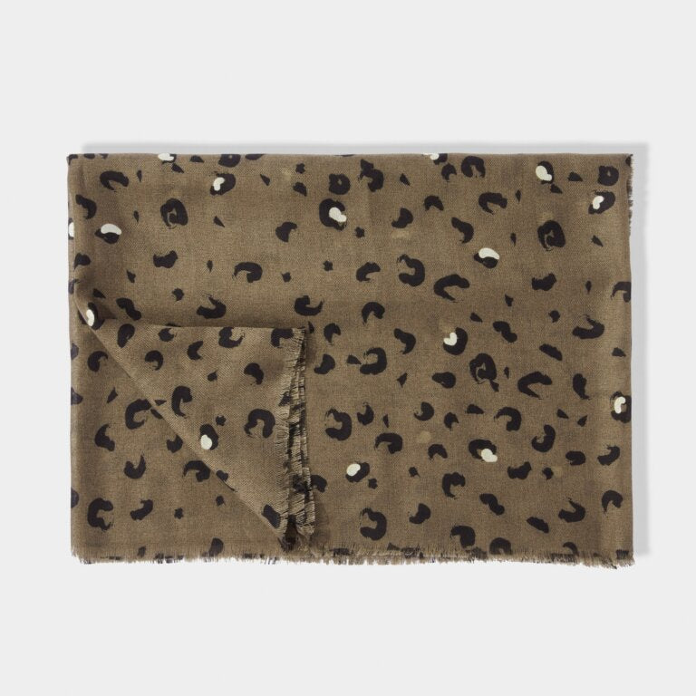 KL Printed Scarf | Metallic Scarf Leopard