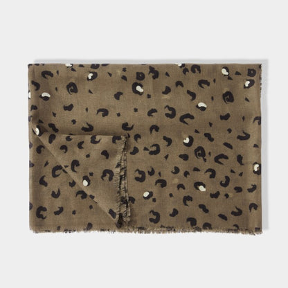KL Printed Scarf | Metallic Scarf Leopard