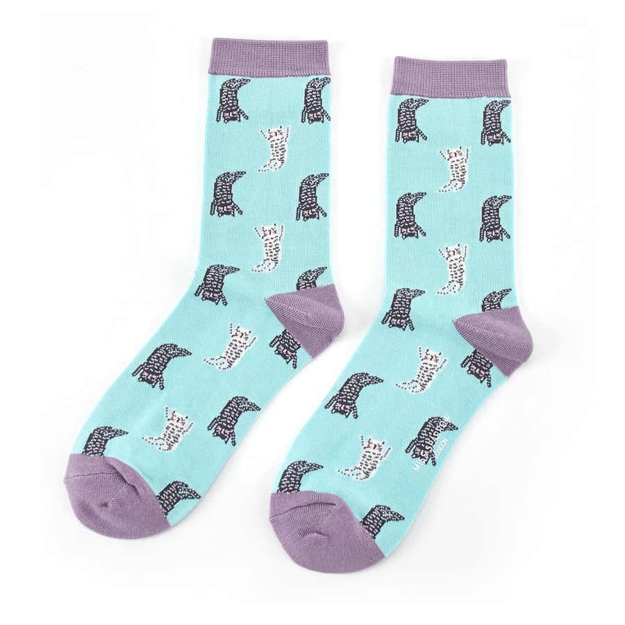 Bamboo Socks | Lazy Cats Duck Egg