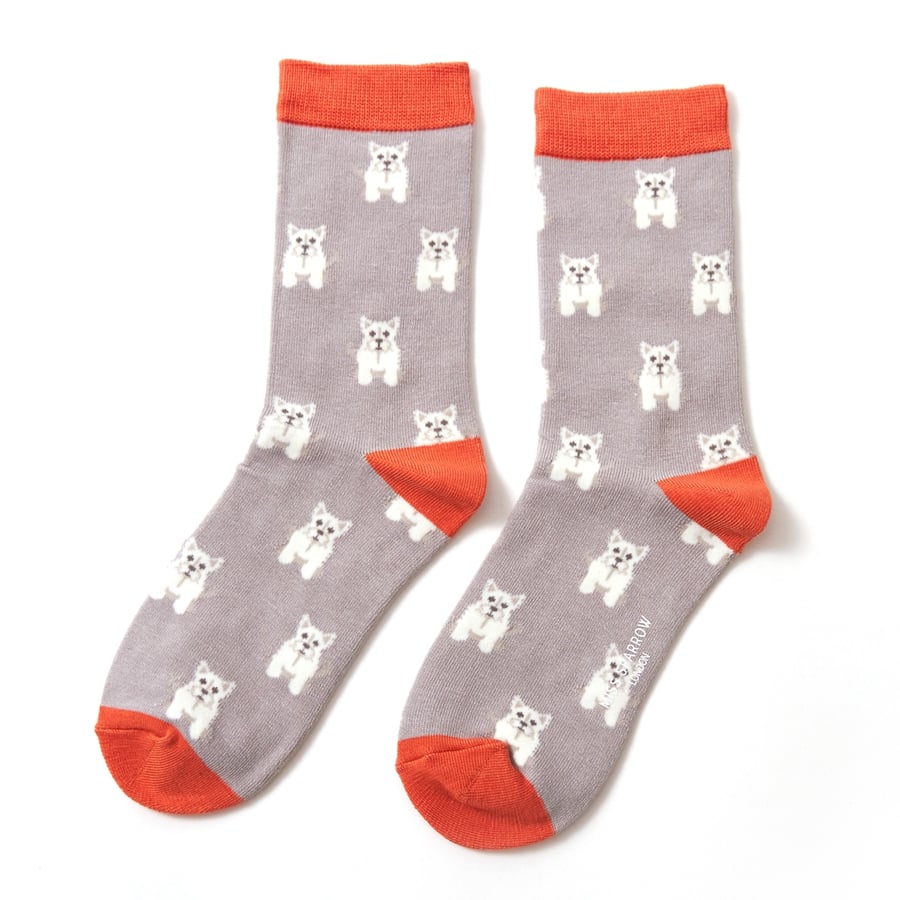 Bamboo Socks | Mini Westies Grey