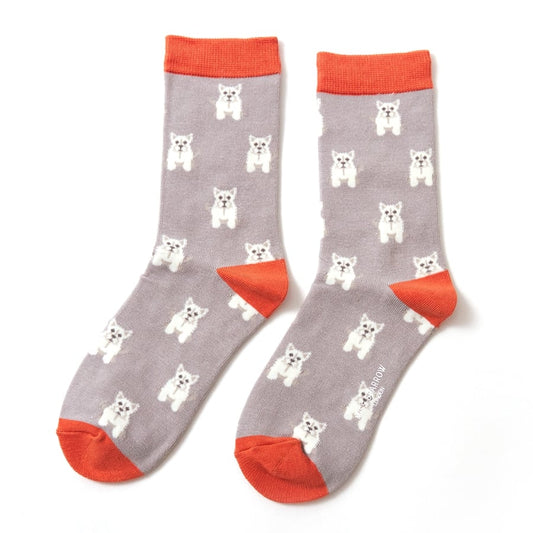 Bamboo Socks | Mini Westies Grey