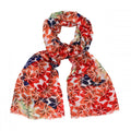 Izzy Red Leaf Print Scarf