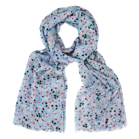 Floral Print Scarf | Light Blue