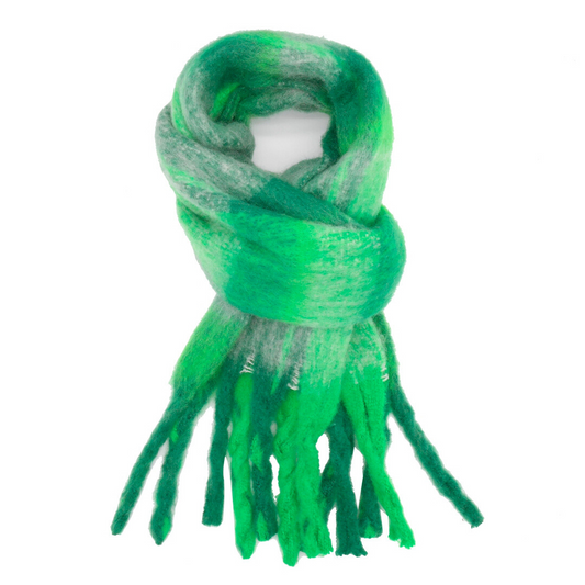 Winter Bright Checks Scarf | Green