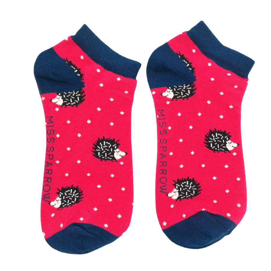 Bamboo Socks | Sleepy Hedgehogs Hot Pink