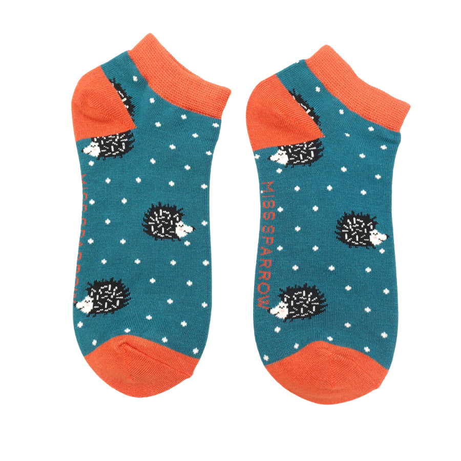 Bamboo Socks | Sleepy Hedgehogs Teal