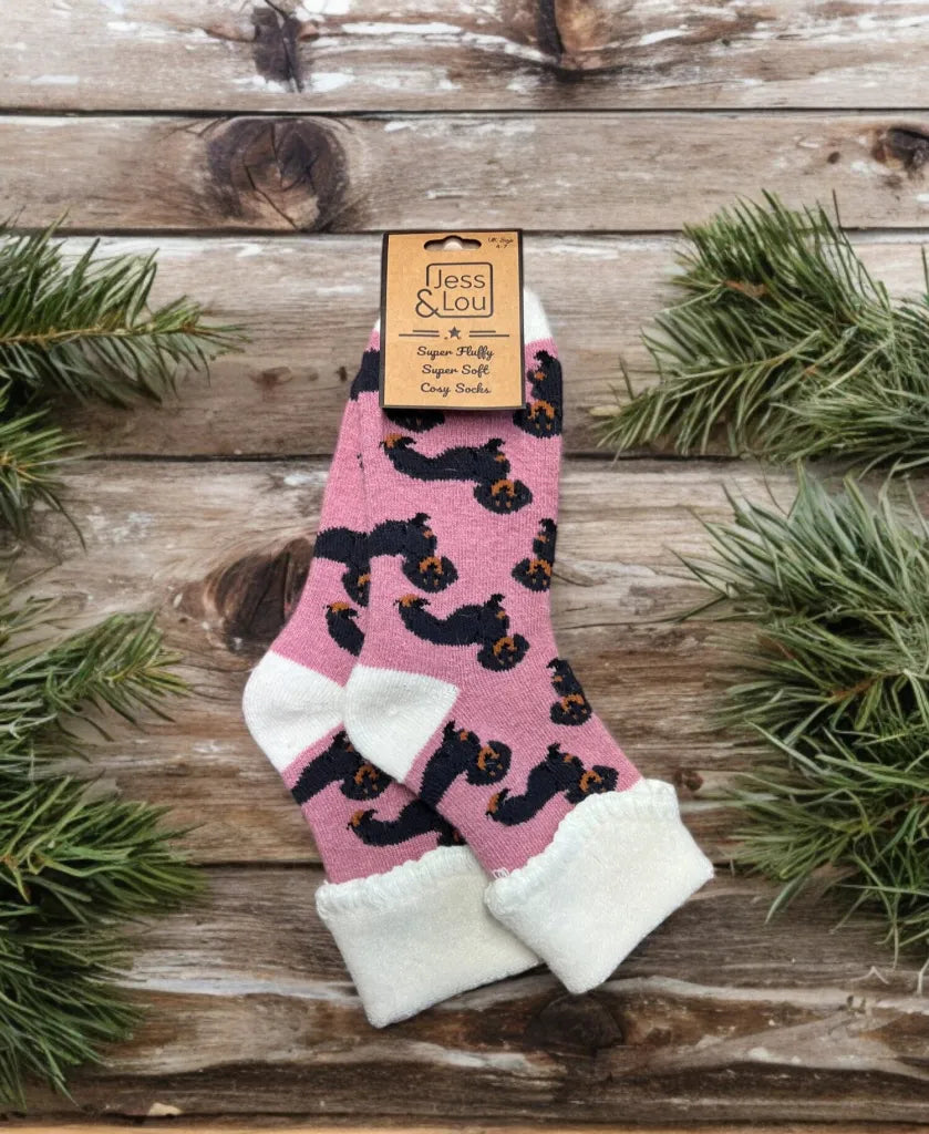 Delightful Dachshunds Pink Cuff Socks