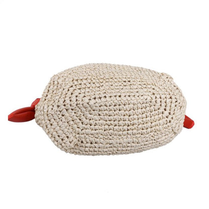 Red Cuckoo Woven Shoulder Bag | Coral