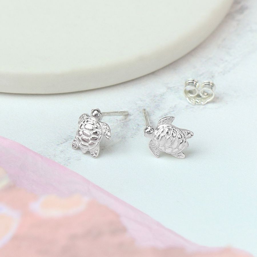 Sterling Silver Sea Turtle Studs