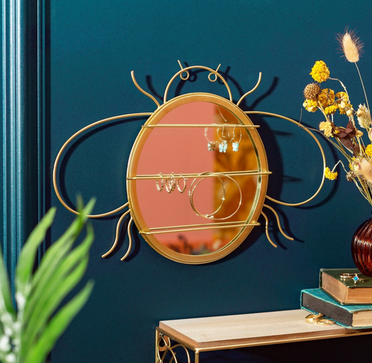 Gold Bee Mirror & Jewellery Hanger