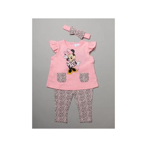 Disney Minnie Short Cap Sleeve Top, Leopard Leggings & Headband