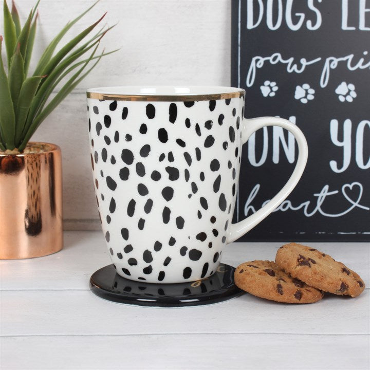 Dotty Dog Lady Mug & Coaster Set