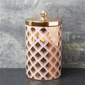 Pink & Gold Storage Jar