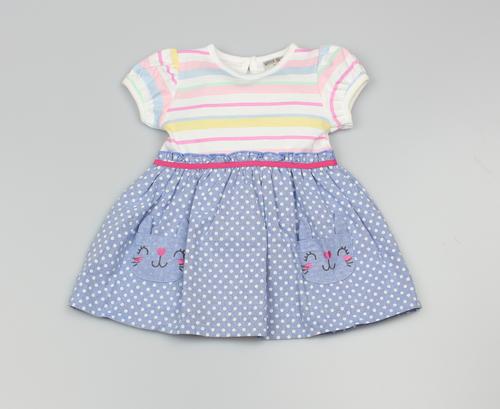 Girls Dress Candy Stripes/Dots