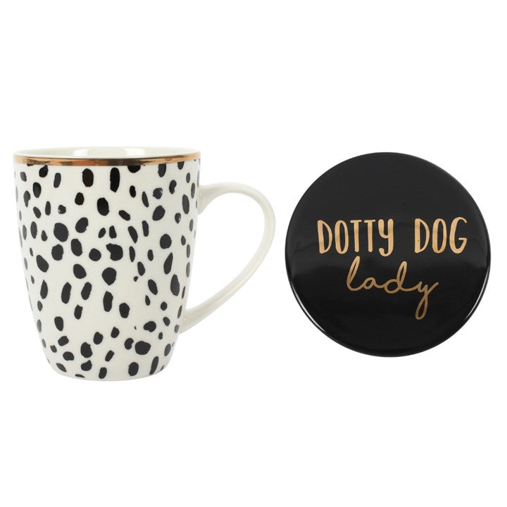 Dotty Dog Lady Mug & Coaster Set