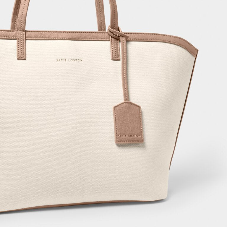 KL Amalfi Cavas Tote Bag | Off White / Soft Tan