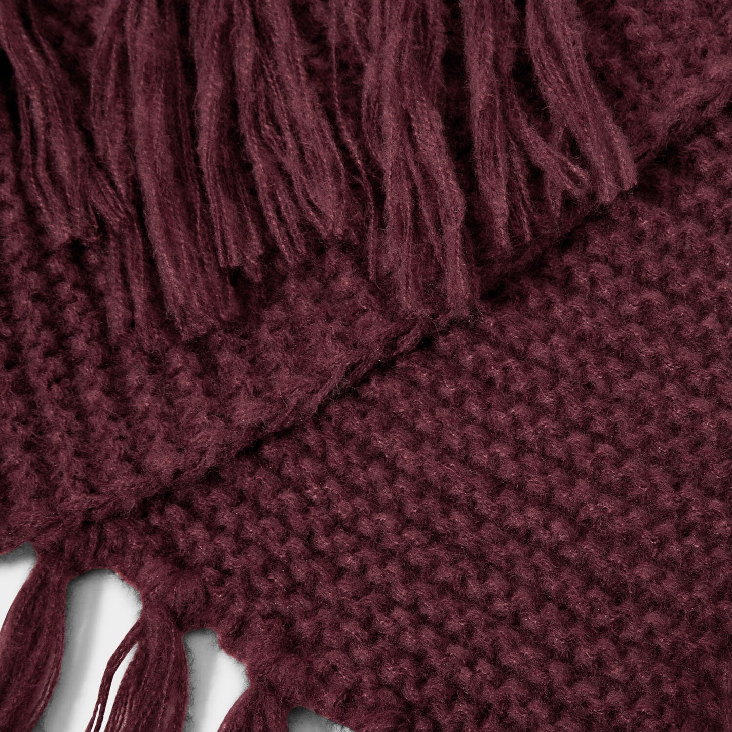 KL Chunky Knitted Scarf | Plum