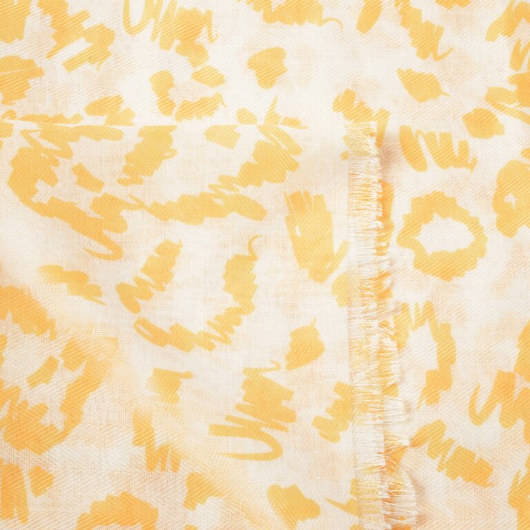 KL Leopard Scarf | White/Yellow