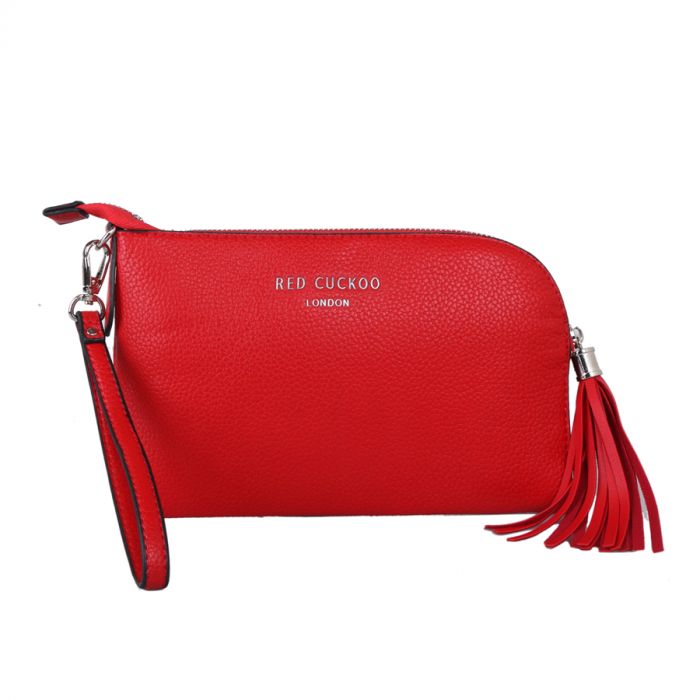 Red Cuckoo Wristlet Tassel Purse | Red
