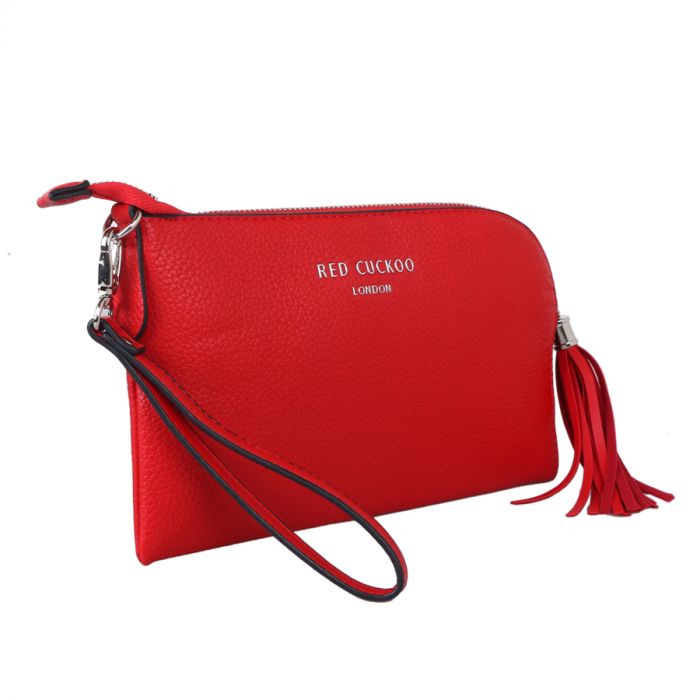 Red Cuckoo Wristlet Tassel Purse | Red
